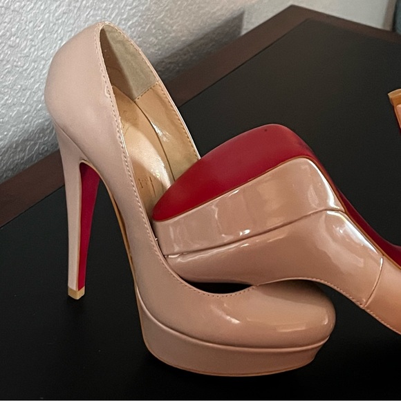 Red Bottom Platform Pump Nude Size 36 EU 6 US - Picture 10 of 16